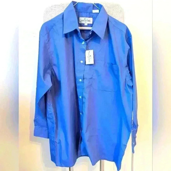 Jason Alexander Blue Button  Down Cotton Blend Shirt - XL NWT - Picture 4 of 7